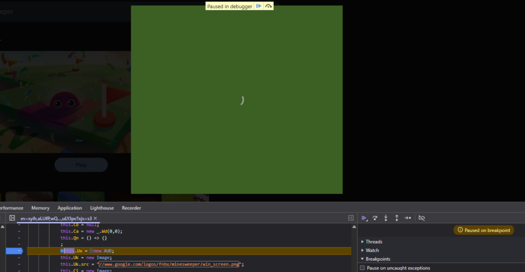 Game is paused on Debugger.
