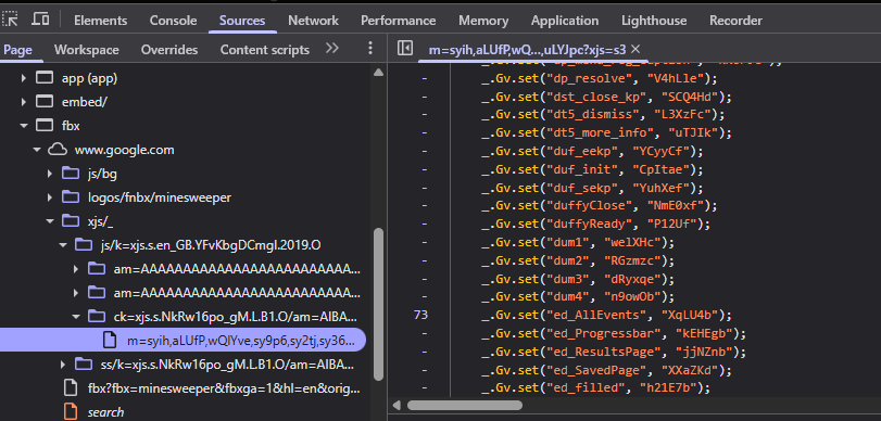 Screenshot of the browser sources tab