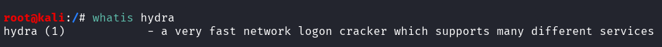 running whatis linux command for hydra