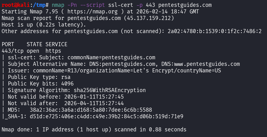nmap results running a NSE script